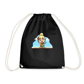 Hula Hawai fille avec bastrock Girarre Aloha - Sac de sport léger - noir - Devant