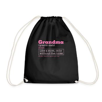 Grandma definition for grandmother granny mom - Turnbeutel - Schwarz - Vorne