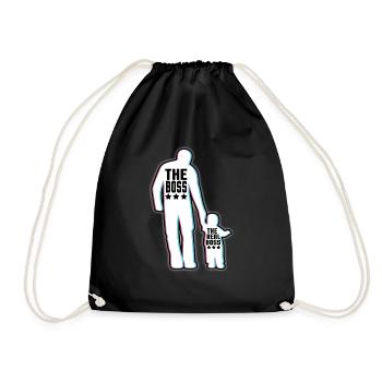 Père et fils papa fils fête des pères patron partenaire look - Sac de sport léger - noir - Devant