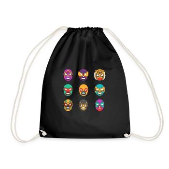 Mexican wrestler Lucha Libre masks - Drawstring Bag - black - Front