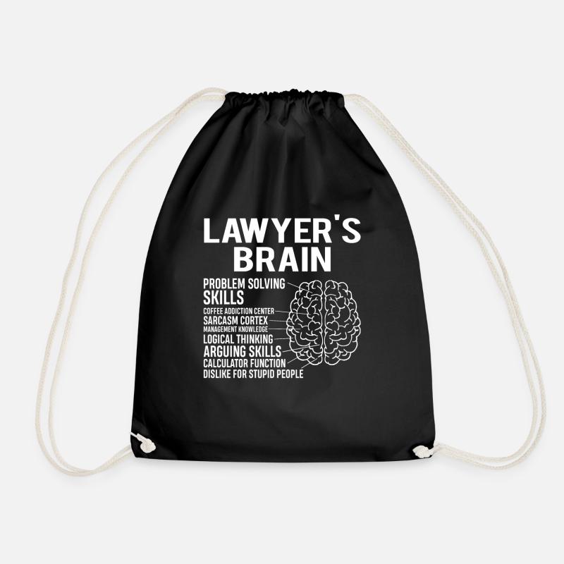 Lawyer's Brain - Drawstring Bag - black