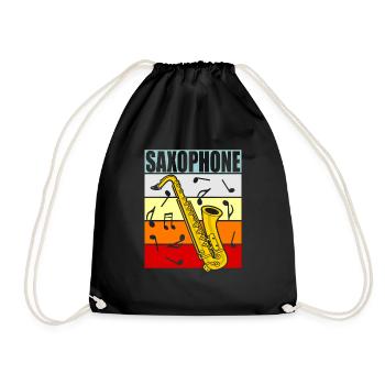 saxophone - Drawstring Bag - black - Front