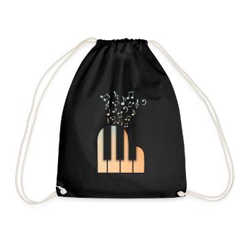 Piano player - Drawstring Bag - black - Front