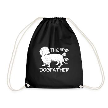 Dachshund Dogfather owner dogs Dachshunds - Drawstring Bag - black - Front