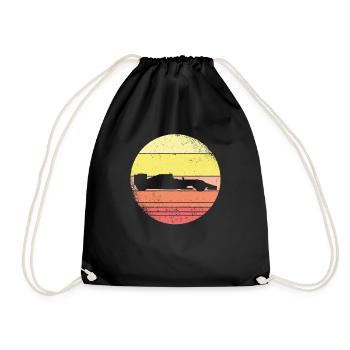 Racing racing retro racing car gift - Drawstring Bag - black - Front