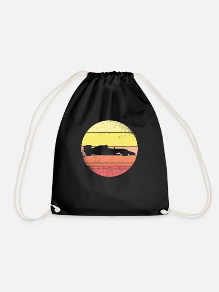 Racing racing retro racing car gift - Drawstring Bag - black