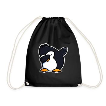 Dab Dabbing Cooler Pinguin - Turnbeutel - Schwarz - Vorne