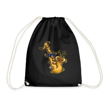 SMOOTH JAZZ SAXOPHONE saxophonist humor musician - Drawstring Bag - black - Front