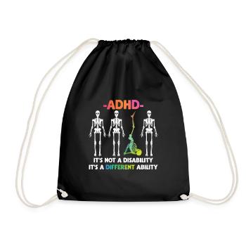 ADHD No disability special abilities - Drawstring Bag - black - Front