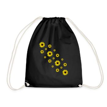 Sunflowers, sunflowers, yellow flowers - Drawstring Bag - black - Front