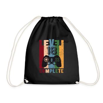 Level 18 Complete 18th Birthday 18 years old 2003 - Drawstring Bag - black - Front