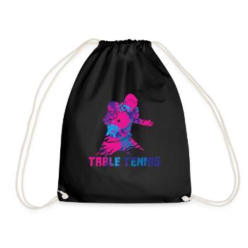 Ping pong table tennis - Drawstring Bag - black - Front