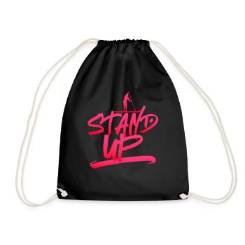 SUP Stand Up Paddling - Turnbeutel - Schwarz - Vorne