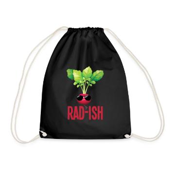 Fun radis avec lunettes de soleil Jardinage - Sac de sport léger - noir - Devant