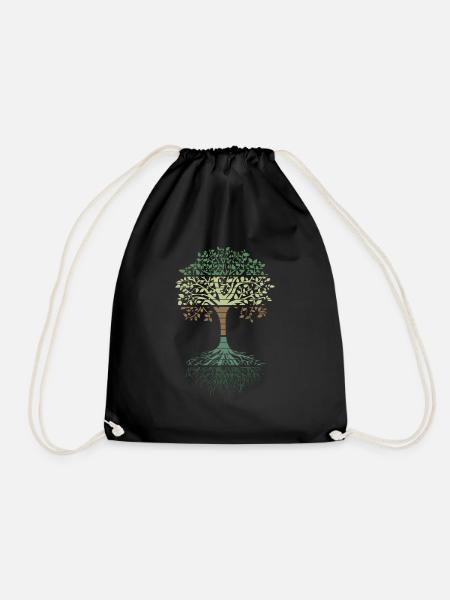 Tree of life Dog yoga dont hate mediate namaste - Turnbeutel - Schwarz