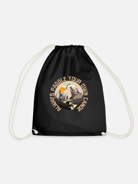 canoe kayak - Drawstring Bag - black