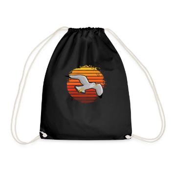 Idée cadeau de chemise d'oiseau d'eau de mouette - Sac de sport léger - noir - Devant