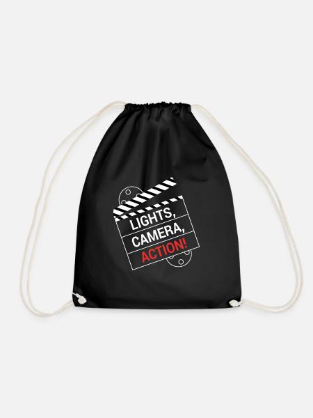 Licht Kamera Action Filmklappe - Turnbeutel - Schwarz
