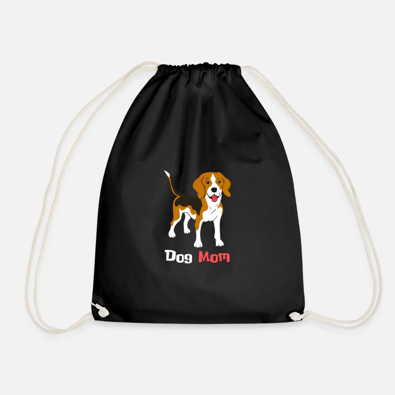 Dogs mom cute cute design - Drawstring Bag - black