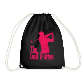 Golf Golf Course Golf Clubs - Drawstring Bag - black - Front