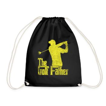 Golf course golf clubs - Drawstring Bag - black - Front