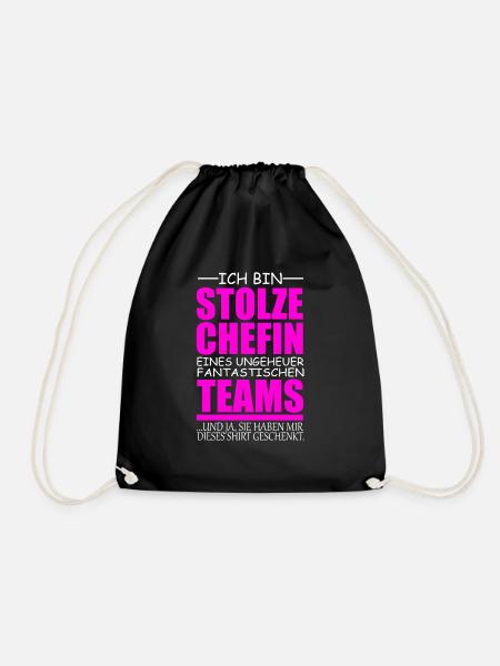 lustiges Chefin Geschenk stolze Chefin Idee - Turnbeutel - Schwarz