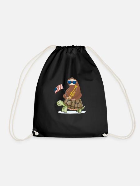 sloth - Drawstring Bag - black