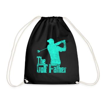 Golf golf father golf player - Drawstring Bag - black - Front