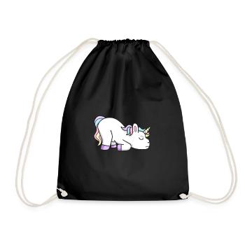Unicorn tired - Drawstring Bag - black - Front
