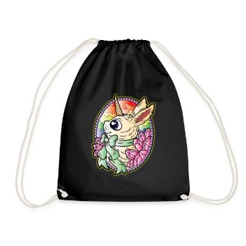 Unicorn bunny easter jewels gems - Drawstring Bag - black - Front