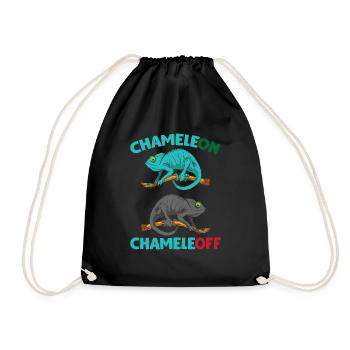 Caméléon coquille drôle animal reptile amant - Sac de sport léger - noir - Devant