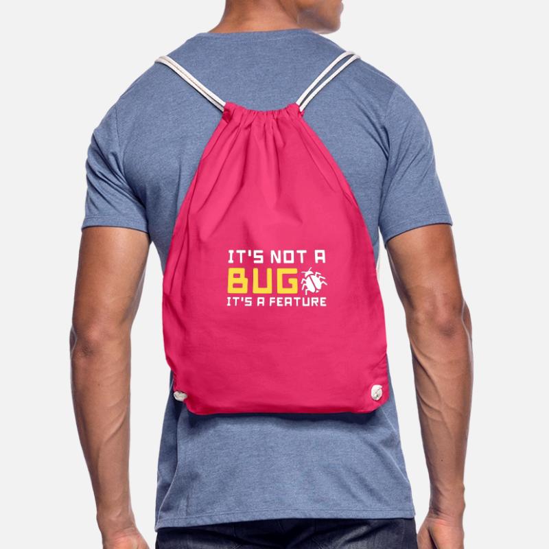 bug feature computer science code programmer program Drawstring Bag