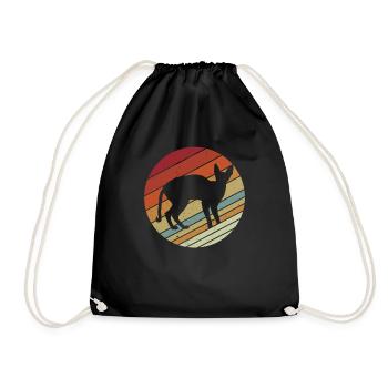 Retro Vinatge Style Cat Lover Devon Rex - Drawstring Bag - black - Front