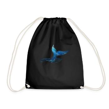Wal Flosse Orca Geschenk Killerwal Narwal Ozean - Turnbeutel - Schwarz - Vorne