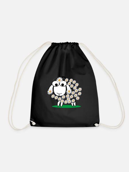 Mouton et chemise de nuit cadeau laine agneau animal - Sac de sport léger - noir