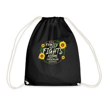 Nobody Fights Alone. Parkinson Awareness - Drawstring Bag - black - Front
