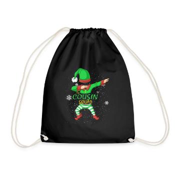 Cousin Squad Elf Familie Matching - Turnbeutel - Schwarz - Vorne