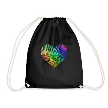 LGBT Gay Arc-en-ciel Coeur Amour - Sac de sport léger - noir - Devant