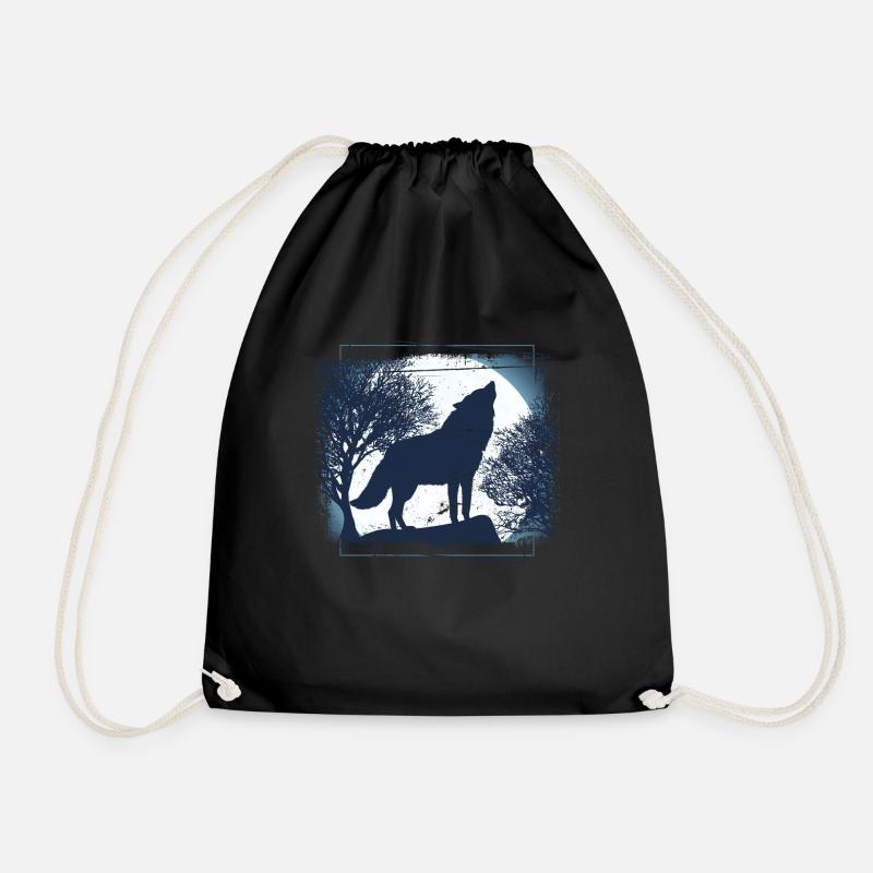 Wolf Rudel Tiere - Turnbeutel - Schwarz