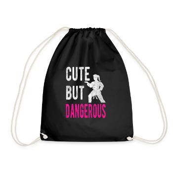 Cute But Dangerous Karate Mädchen Frau Kampfkunst - Turnbeutel - Schwarz - Vorne