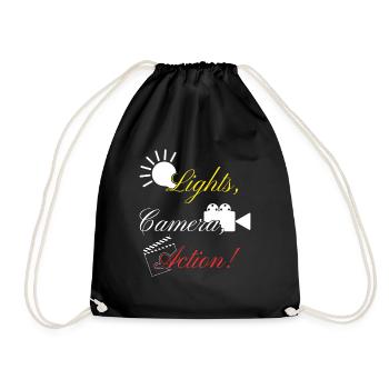 Film light camera action - Drawstring Bag - black - Front