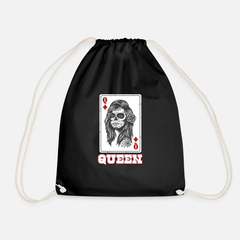 Queen Card Caro - Turnbeutel - Schwarz