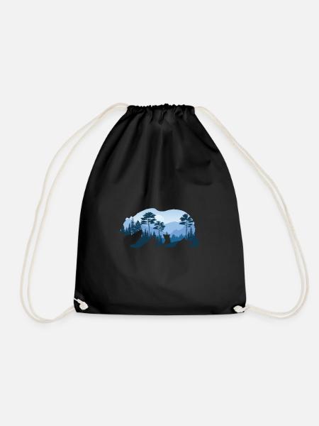 Bears design - Drawstring Bag - black