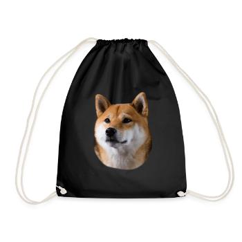 Shiba Inu dog face for every dog fan - Drawstring Bag - black - Front