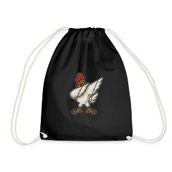 Funny Dabbing Chicken Dab Dance Chickens Lover - Drawstring Bag - black - Front
