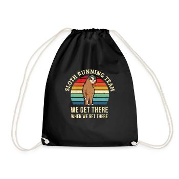 Chemise de course drôle - Cadeaux de coureur drôle - Paresseux L - Sac de sport léger - noir - Devant