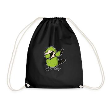 Funny Dabbing Kakapo Dab Owl Parrot Lover Gift - Drawstring Bag - black - Front