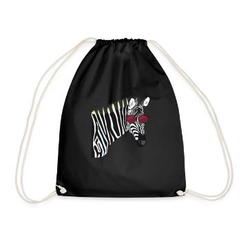 Zebra - Turnbeutel - Schwarz - Vorne