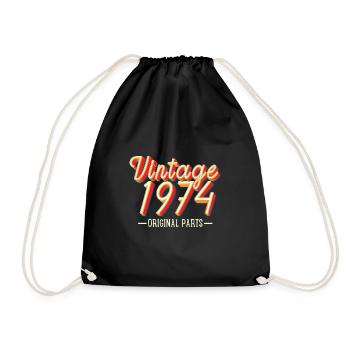 Vintage 1974 - Turnbeutel - Schwarz - Vorne