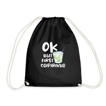Caipirinha Cocktail Bartender Drinking Humor - Drawstring Bag - black - Front